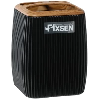 Держатель зубных щеток и пасты Fixsen Black Wood FX-401-3 настольный, черный/коричневый