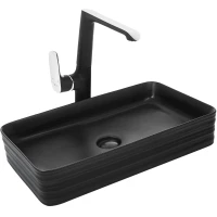 Раковина-чаша WeltWasser Elbach 2250 MB 10000004557 67,5x38 см, накладная, черный матовый