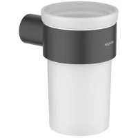 Стакан для зубных щеток Aquatek Лира AQ4427MB настенный, черный матовый