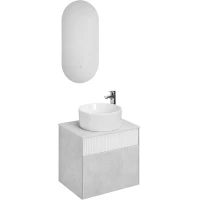 Комплект мебели светло-серый/белый матовый 60 см Акватон Марбл 1A276101MH4C0 + 732700C000 + 1A256502A1010