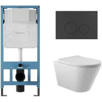 Комплект подвесной унитаз Aqueduto Cone CON0110 + система инсталляции Aqueduto Tecnica Circulo TEC01 + CIR0140