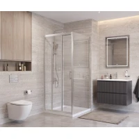 Душевой уголок BelBagno Uno UNO-195-AHF-31-100/90-C-IN 100x90 см, профиль сатин, стекло прозрачное