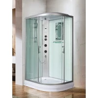 Душевая кабина WeltWasser Werra 1204 L 10000006431 120x90x217 см L, с крышей, гидромассажем, низкий поддон, профиль матовый хром, стекло прозрачное