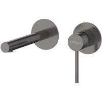 Смеситель для раковины Cezares Relax RELAX-BLI2-2-GM-W0 встраиваемый, без донного клапана, оружейная сталь матовый