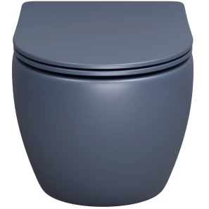 Изображение товара унитаз подвесной grossman gr-4455blms безободковый, с сиденьем микролифт, синий матовый