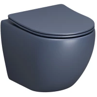 Унитаз подвесной Grossman GR-4455BLMS безободковый, с сиденьем микролифт, синий матовый