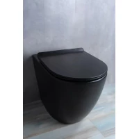 Приставной безободковый унитаз с сиденьем микролифт GID TRS-269BM