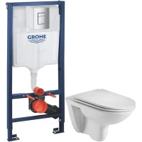 Комплект подвесной унитаз WeltWasser Baarbach 004GL-WT 10000003811 + система инсталляции Grohe 38772001