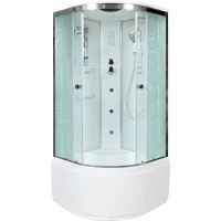 Душевая кабина 80x80x220 см Deto EM4580GM+EL матовое с прозрачным узором