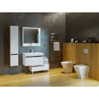 Комплект мебели белый глянец 80 см Акватон Капри 1A230201KP010 + 1WH302251 + 1A230402KP010