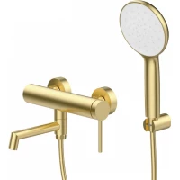 Смеситель для ванны Prohanss P36.30.03 с душевым гарнитуром, золотой матовый