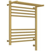 Полотенцесушитель электрический 600x500 золотой матовый МЭМ правый Сунержа Богема с полкой 3.0 032-5807-6050