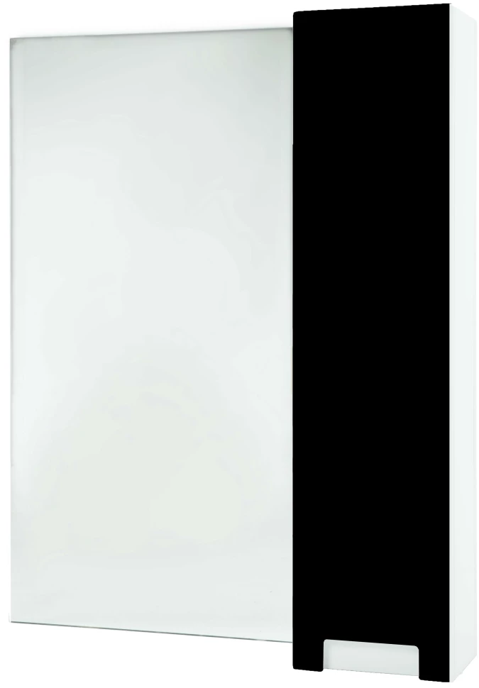 Зеркальный шкаф 58x80 см черный глянец/белый глянец R Bellezza Пегас 4610409001049 зеркальный шкаф 68х80 см белый глянец l bellezza пегас 4610411002010
