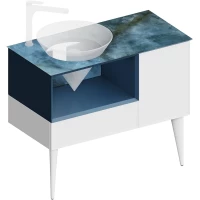 Тумба белый матовый/синий матовый 80 см Kerama Marazzi Cono CO.97\GEN