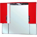 Изображение товара зеркальный шкаф 101x100 см красный глянец/белый глянец bellezza лагуна 4612118000030
