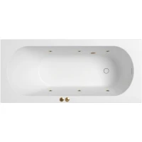 Ванна из литьевого мрамора Whitecross Gin Solid Surface 0217.180080.200.SOFT.BR 180x80 см, с гидромассажем, белый матовый