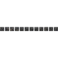 Бордюр Kerama Marazzi Карандаш Бисер черный золото 20х1,4