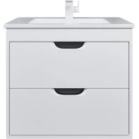 Тумба с раковиной Uperwood Modul 3930205581 62 см, подвесная, белый матовый/графит матовый