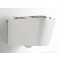 Унитаз подвесной CeramaLux TR5170 безободковый, торнадо, с сиденьем микролифт, белый