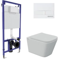 Комплект подвесной унитаз Berges Floe S + система инсталляции Berges Novum L1 043244
