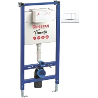 Инсталляция для унитаза Pestan Active 40006356 + 40006360 SET40006356AW с кнопкой смыва, белый глянец