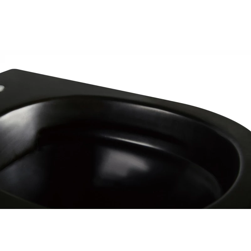 Унитаз подвесной Abber Bequem AC1103MB безободковый, с сиденьем микролифт, черный матовый
