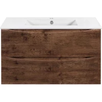 Тумба под раковину Vincea Mia Slim VMC-2MC900S1RW 90,1 см, подвесная, темное дерево