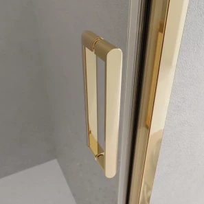 Изображение товара душевая дверь belbagno luce luce-bf-1-120-c-oro 120 см, профиль золотой, стекло прозрачное