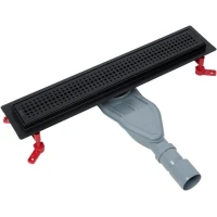 Душевой трап (лоток) IDDIS Perfex 975B5BL20DZ 50 см, с решеткой, перфорированный, черный матовый