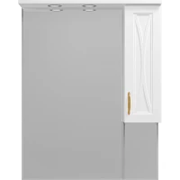 Зеркальный шкаф 78,1x100 см белый матовый R Misty Амбра П-Амб0280-0322ЯП