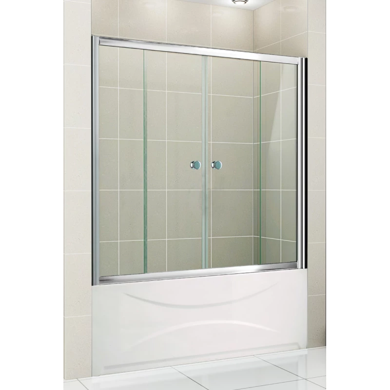 Шторка для ванны Cezares Pratico 170 см прозрачное стекло PRATICO-VF-2-170/140-C-Cr