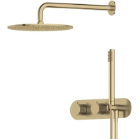 Душевой комплект Feramolli Dante OSD2S 300 мм, с термостатом, золотой матовый