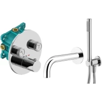 Термостат для ванны Plumberia Selection PSBOX KITPSB02CR260 встраиваемый, с душевым гарнитуром, хром