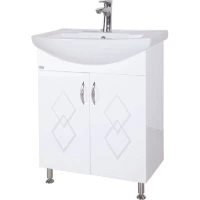 Тумба с раковиной белый глянец 55 см Bellezza Элеганс 4638608240014 + 4620008195551