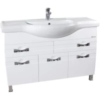 Тумба с раковиной белый глянец 121 см Bellezza Абрис 4639719090017 + 4640021060957