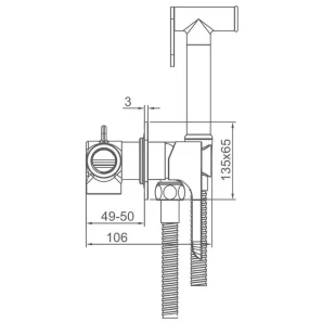 Изображение товара гигиенический душ gappo g7248-92 со смесителем, оружейная сталь 