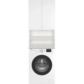Изображение товара шкаф двустворчатый misty амур э-ам08060-012 60x110 см, над стиральной машиной, белый глянец