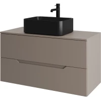 Тумба с раковиной Orange Line Li-100TuLMDF+B02-460MB 100,4 см, подвесная, со столешницей, латте матовый