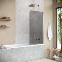 Шторка на ванну Vegas Glass EV NOVO 76 04 07 76 см, профиль никель матовый, стекло графитовое