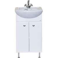 Тумба под раковину Misty Соло Э-Сол01040-0112Д 39,5 см, напольная, белый глянец