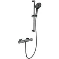 Термостат для ванны Wonzon & Woghand Plate WW-C2017-A-BGG с душевым гарнитуром, темный графит матовый