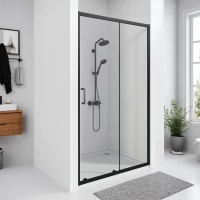 Душевая дверь Good Door Cube WTW-110-C-B КУ00026 110 см, профиль черный матовый, стекло прозрачное