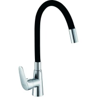 Смеситель для кухни D-Lin D155302-1 с гибким изливом, хром/черный
