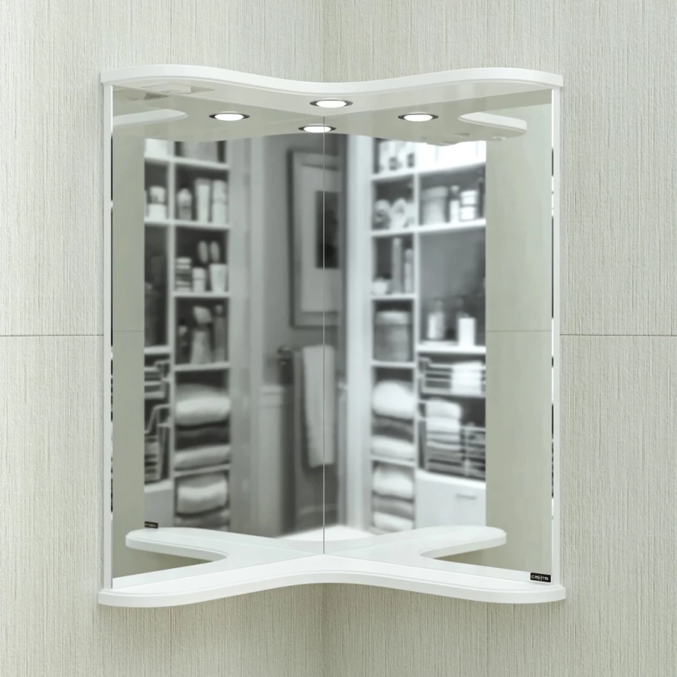 Зеркало угловое белый глянец Санта Аврора 116001 зеркало со шкафом санта