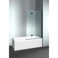 Шторка на ванну VismaraVetro PV VPV040906401500DT 100(60+40) см R, профиль черный матовый, стекло прозрачное