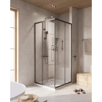 Душевой уголок Cezares Relax RELAX-304-A-2-100-C-GM 100x100 см, профиль оружейная сталь матовый, стекло прозрачное