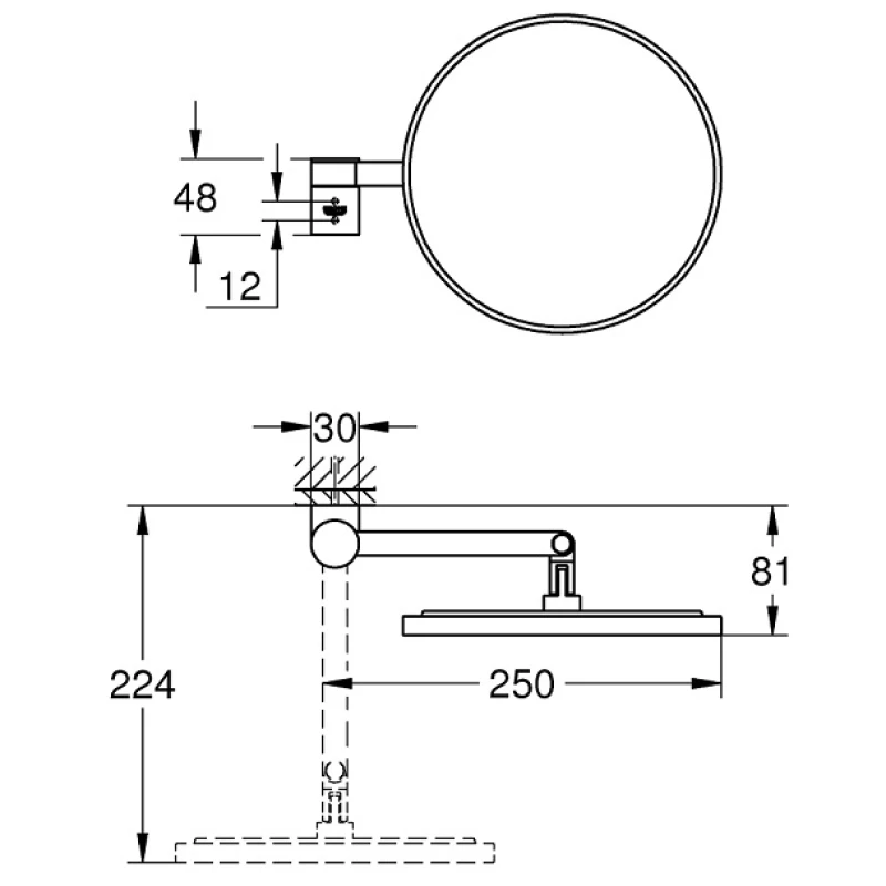 Косметическое зеркало x 7 Grohe Selection 41077AL0 Косметическое зеркало x 7 Grohe Selection 41077AL0
