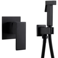 Гигиенический душ Abber Daheim AF8225B со смесителем, черный матовый