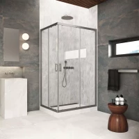 Душевой уголок Vegas Glass ZA-F Protec 100*70 11 01 100x70 см, профиль оружейная сталь, стекло прозрачное