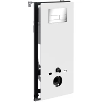 Инсталляция для унитаза WasserKRAFT Abens 20 20TLT.010.ME.WH.CH04 с кнопкой смыва, хром